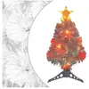 vidaXL Arbre de Noël artificiel pré-éclairé blanc 64 cm fibre optique