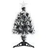 vidaXL Arbre de Noël pré-éclairé vert et blanc 64 cm fibre optique