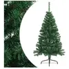 vidaXL Sapin de Noël artificiel moitié avec support vert 120 cm PVC