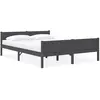 vidaXL Cadre de lit Bois de pin massif Gris 140x200 cm