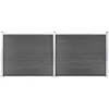 vidaXL Ensemble de panneau de clôture WPC 353x146 cm Noir