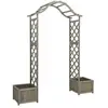 vidaXL Pergola de jardin avec jardinière Gris Bois pin massif