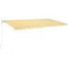 vidaXL Auvent automatique capteur de vent/LED 600x300cm Jaune et blanc