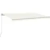 vidaXL Auvent manuel rétractable avec LED 500x300 cm Crème