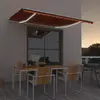 vidaXL Auvent manuel rétractable avec LED 400x300 cm Orange et marron