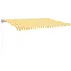 vidaXL Auvent automatique capteur de vent/LED 500x300cm Jaune et blanc