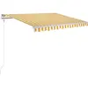 vidaXL Auvent automatique capteur de vent/LED 350x250cm Jaune et blanc