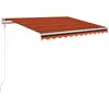 vidaXL Auvent automatique capteur de vent/LED 350x250 cm Orange/marron