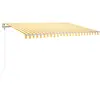 vidaXL Auvent automatique capteur de vent/LED 450x300cm Jaune et blanc