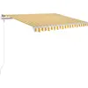vidaXL Auvent manuel rétractable 350x250 cm Jaune et blanc