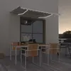 vidaXL Auvent manuel rétractable avec LED 350x250 cm Crème