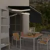 vidaXL Auvent manuel rétractable avec store et LED 3x2,5 m Anthracite