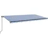 vidaXL Auvent manuel rétractable avec LED 600x350 cm Bleu et blanc