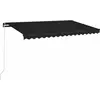 vidaXL Auvent manuel rétractable avec LED 450x350 cm Anthracite