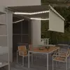 vidaXL Auvent automatique store capteur de vent et LED 4x3 m Crème