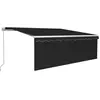 vidaXL Auvent manuel rétractable avec store 4x3 m Anthracite
