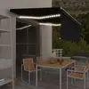 vidaXL Auvent manuel rétractable avec store et LED 4x3 m Anthracite