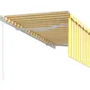 vidaXL Auvent rétractable manuel avec store 3,5x2,5 m Jaune et blanc