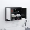 vidaXL Armoire à miroir de salle de bain 80x15x60 cm MDF Noir brillant