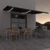 vidaXL Auvent manuel rétractable avec LED 600x350 cm Anthracite