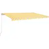 vidaXL Auvent manuel rétractable avec LED 500x350 cm Jaune et blanc