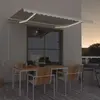 vidaXL Auvent automatique avec capteur de vent et LED 400x350 cm Crème