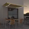 vidaXL Auvent automatique capteur de vent/LED 400x350cm Jaune et blanc