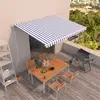vidaXL Auvent rétractable automatique 400x350 cm Bleu et blanc