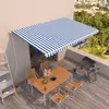 vidaXL Vidaxl Auvent Rétractable Automatique 500x350 Cm Bleu Et Blanc