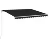 vidaXL Auvent manuel rétractable avec LED 400x350 cm Anthracite