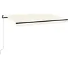 vidaXL Auvent automatique avec capteur de vent et LED 450x300 cm Crème