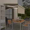 vidaXL Auvent manuel rétractable avec store et LED 3x2,5 m Crème