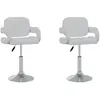 vidaXL Chaises pivotantes à manger lot de 2 blanc similicuir