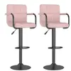 vidaXL Tabourets de bar lot de 2 rose velours