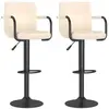 vidaXL Tabourets de bar lot de 2 crème tissu