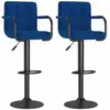 vidaXL Tabourets de bar 2 pcs Bleu Tissu