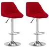 vidaXL Tabourets de bar lot de 2 rouge bordeaux velours