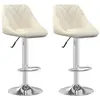 vidaXL Tabourets de bar lot de 2 crème velours