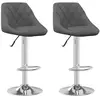 vidaXL Tabourets de bar lot de 2 gris foncé velours