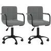 vidaXL Chaises pivotantes à manger lot de 2 gris foncé velours