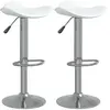 vidaXL Tabourets de bar lot de 2 blanc acier chromé et cuir artificiel