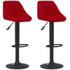 vidaXL Tabourets de bar lot de 2 rouge bordeaux velours