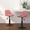 vidaXL Chaises pivotantes à manger lot de 2 Rose Velours