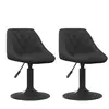 vidaXL Chaises pivotantes de salle à manger 2 pcs Noir Velours