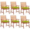 vidaXL Chaises à dîner d'extérieur 6 pcs avec coussins Acacia massif