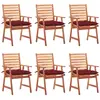 vidaXL Chaises à dîner d'extérieur 6 pcs avec coussins Acacia massif