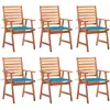 vidaXL Chaises à dîner d'extérieur 8 pcs avec coussins Acacia massif