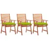 vidaXL Chaises à dîner d'extérieur 4 pcs avec coussins Acacia massif