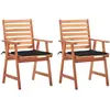 vidaXL Chaises à dîner d'extérieur 4 pcs avec coussins Acacia massif