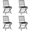 vidaXL Chaises pliables d'extérieur 8 pcs avec coussins Bois d'acacia